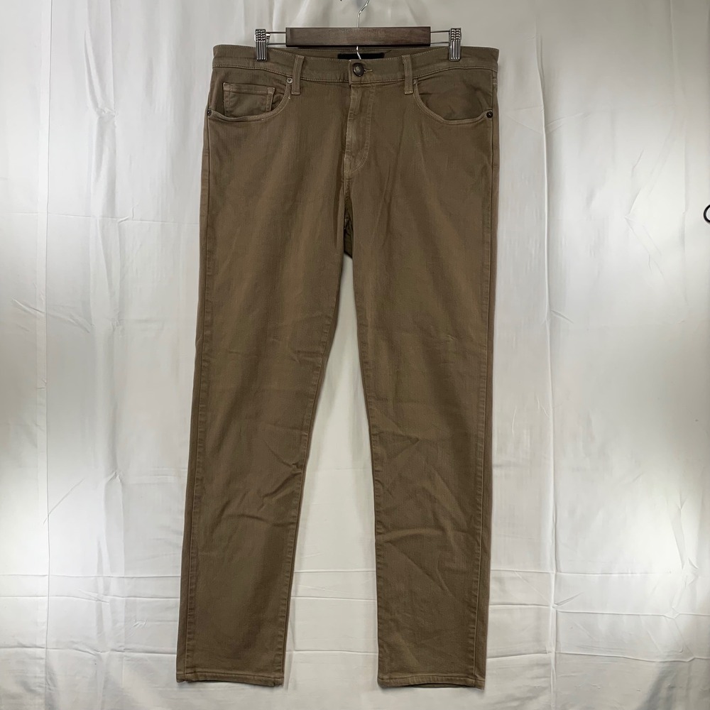 J Brand Tyler‎ Slim Fit Pants Mens 34 Bisk Tan Brown Stretch Trousers JB001739